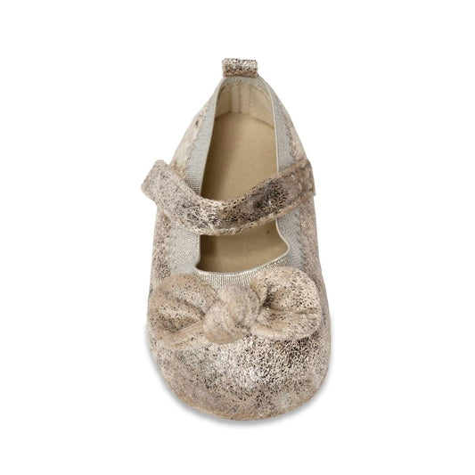 Baby Deer Taupe/Silver Distressed Mary Jane