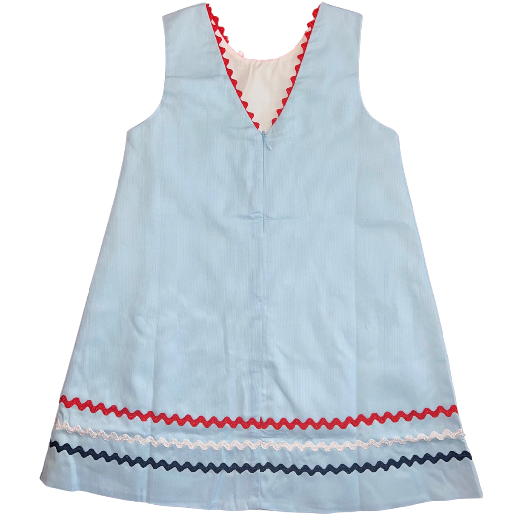 Blue A-line Ric Rac Dress