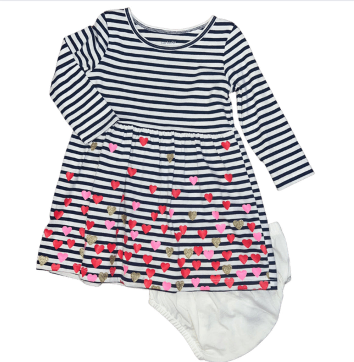 Carters Navy Stripe Heart Dress