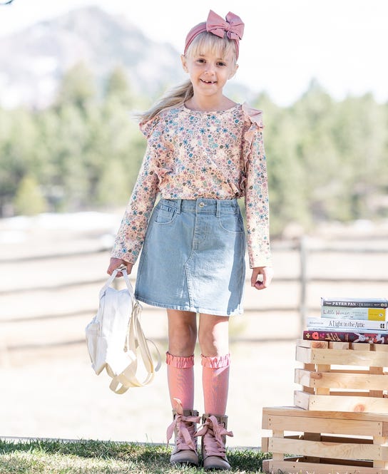 Ruffle Butt Jean Skirt