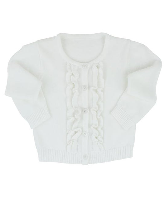 White Ruffled Cardigan