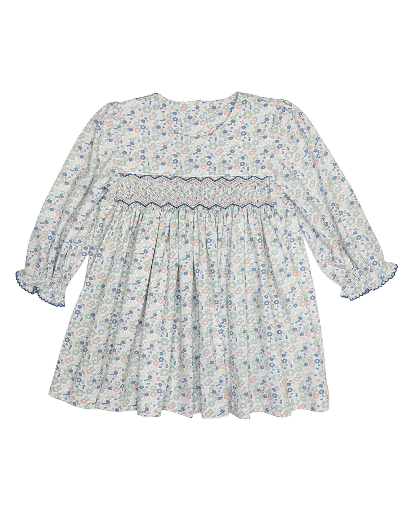 Vintage Ditsy Smocked Geo Dress