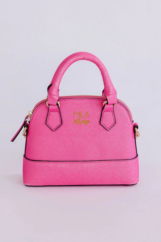 Neon Pink Glitter Girls Purse