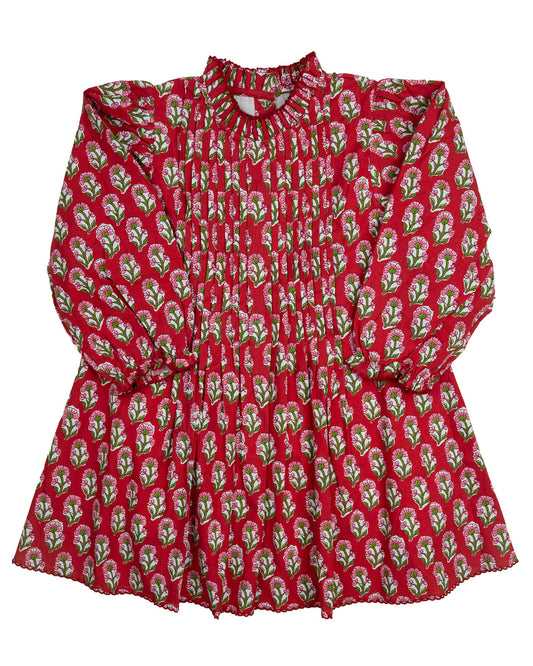 Crimson Petal Block Print Dress