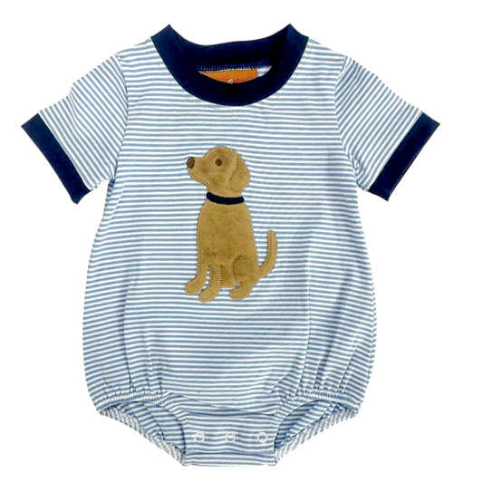 Puppy Appliqué Boys Bubble