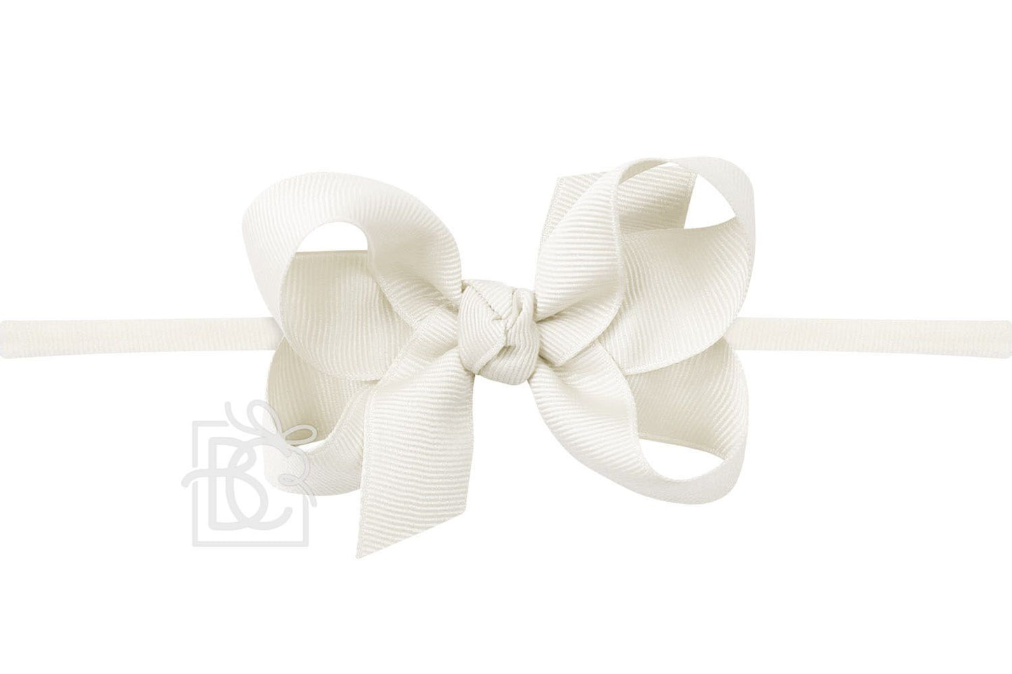 Ivory 1/4 Pantyhose Headband With Signature Grosgrain Bow