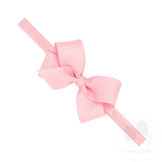 Mini Grosgrain Bow on a Soft Elastic Baby Band