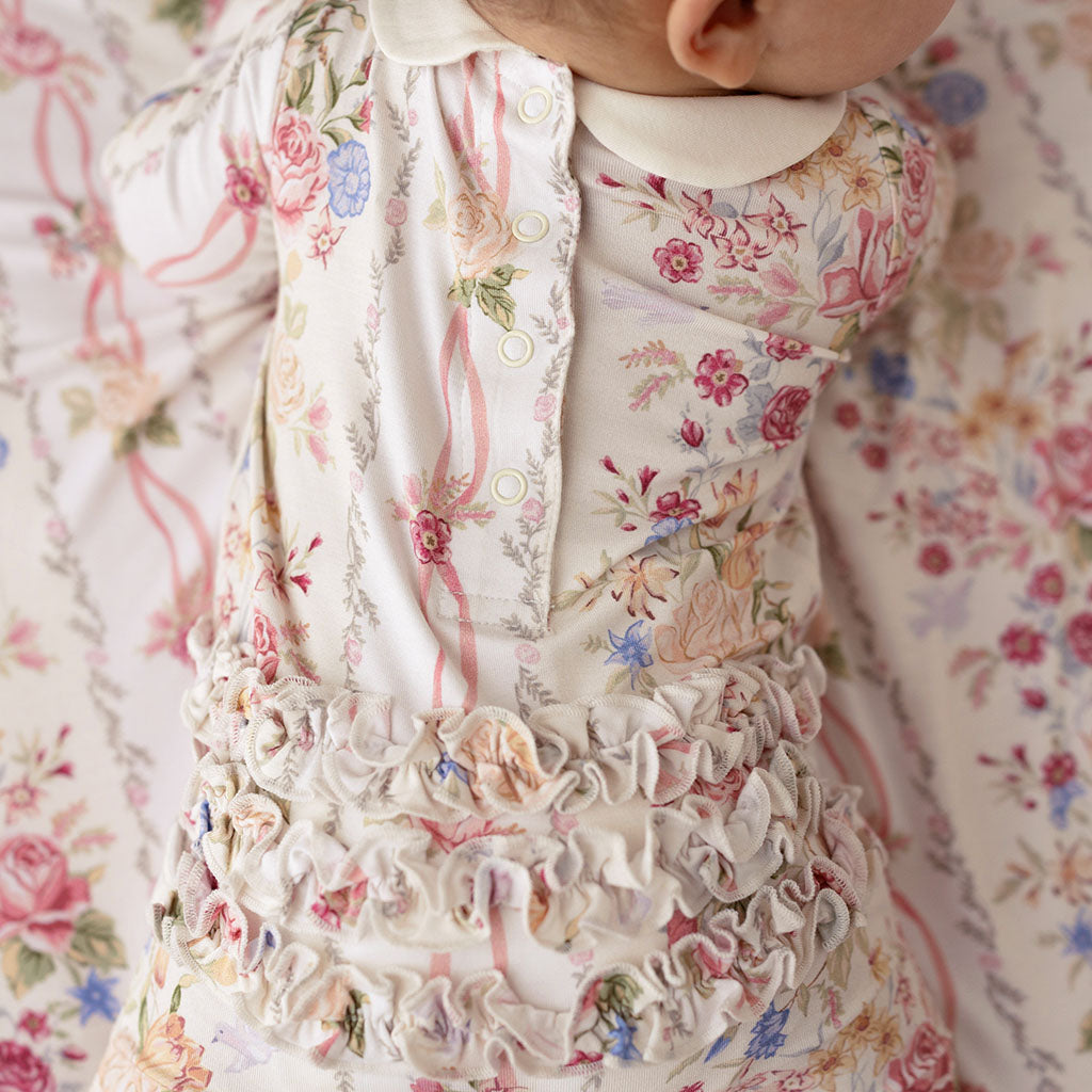 Janey Smocked Ruffled Footie