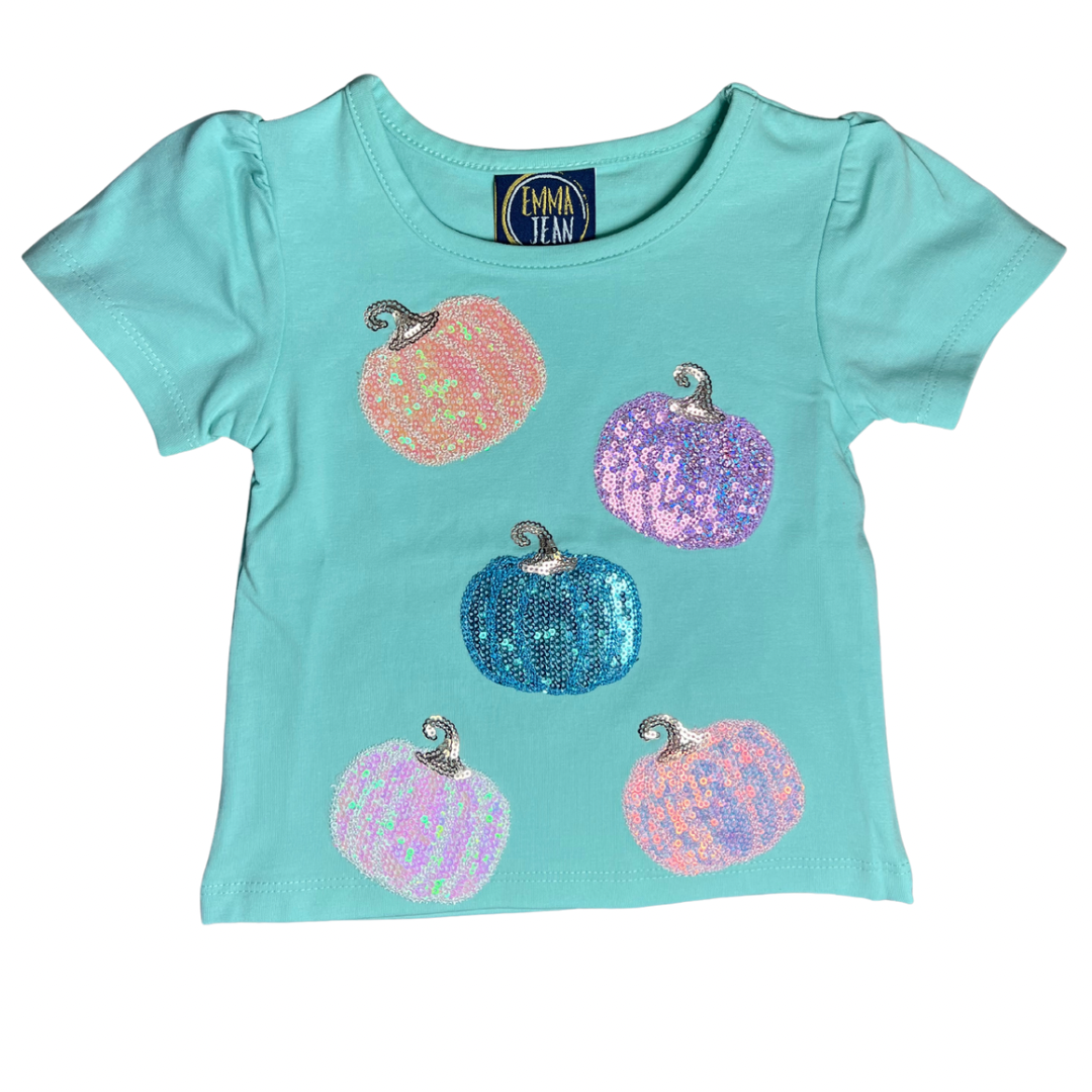Pumpkin Sequin Sparkle Top