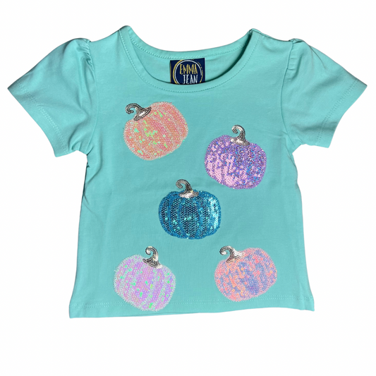 Pumpkin Sequin Sparkle Top