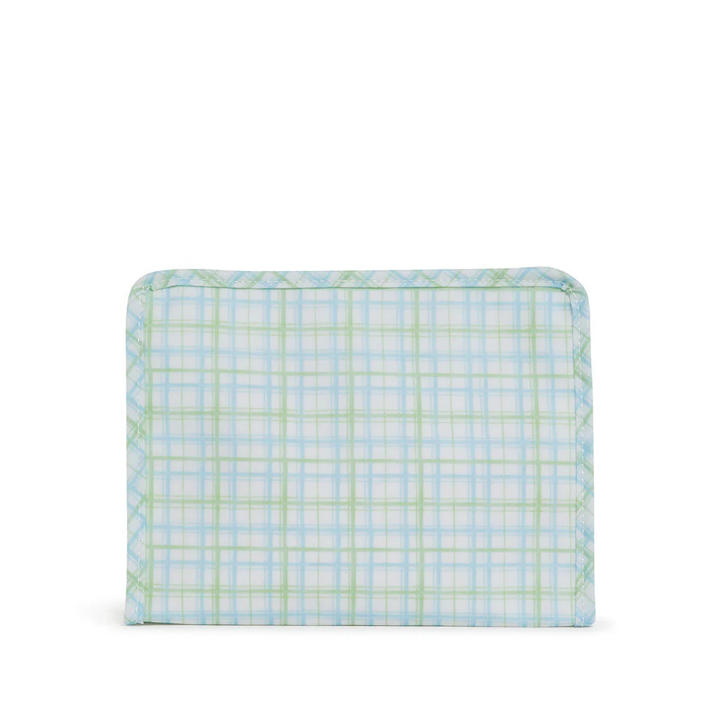 Roadie Medium Zip Pouch- Classic Plaid Green by TRVL Design