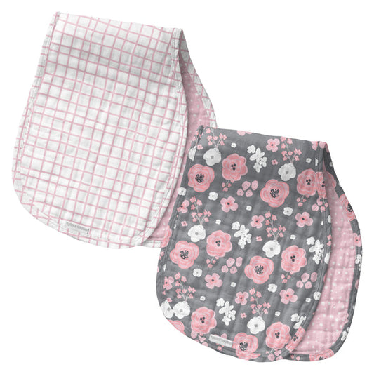 Flower Muslin Burp Cloth Set