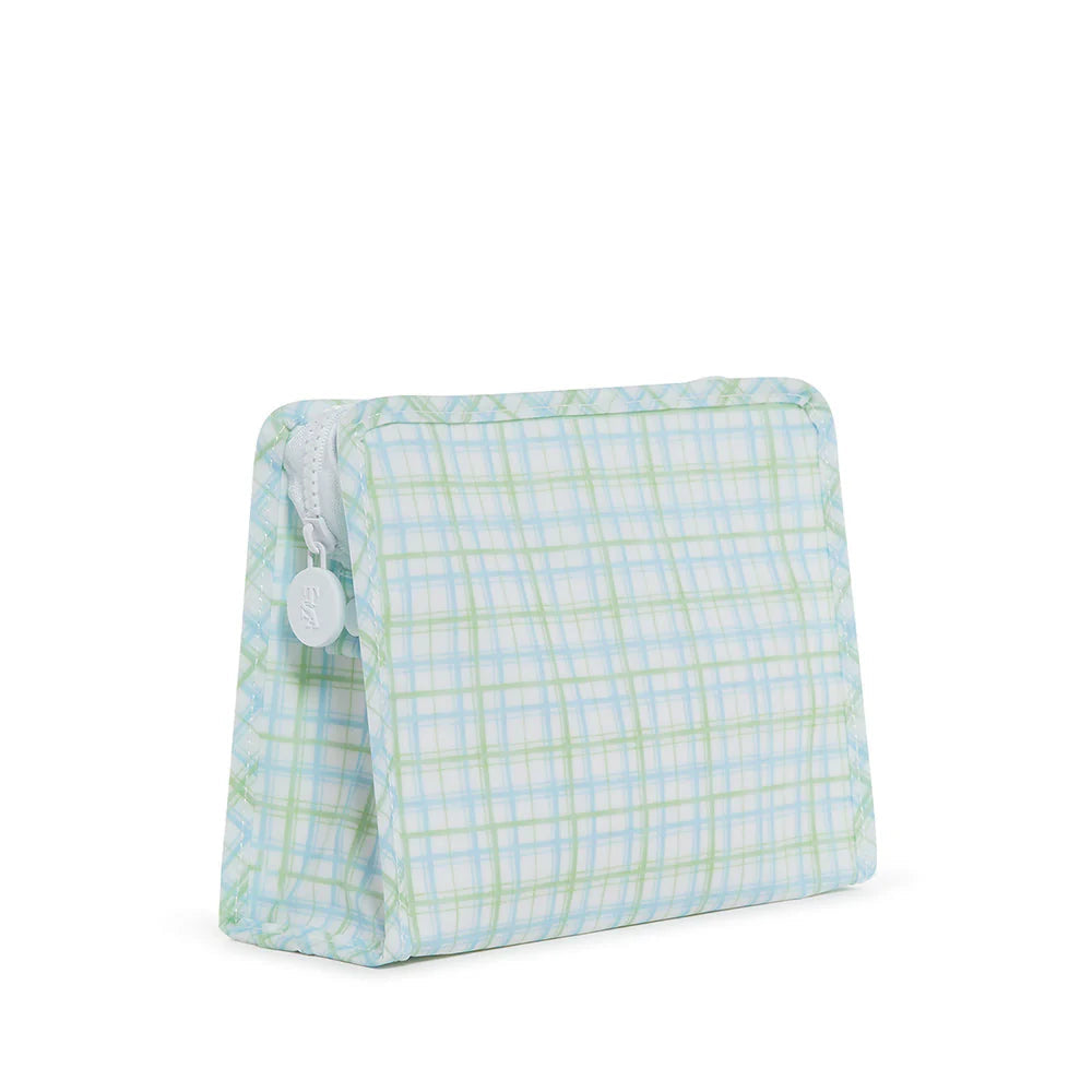 Roadie Medium Zip Pouch- Classic Plaid Green by TRVL Design