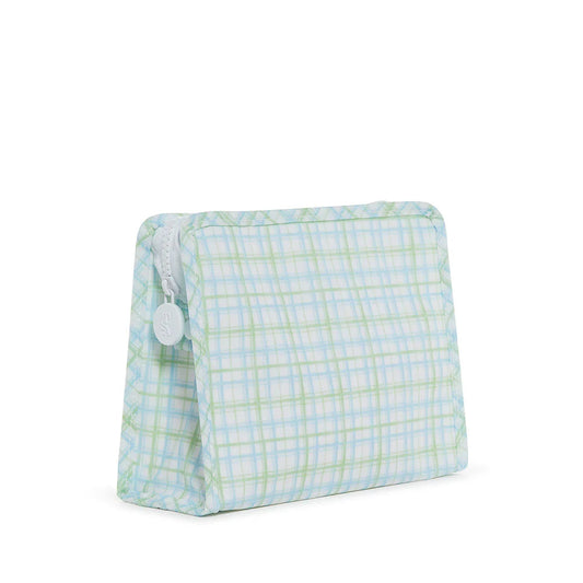 Roadie Medium Zip Pouch- Classic Plaid Green by TRVL Design