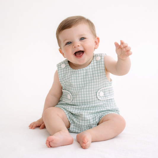 Teal Gingham Boy Bubble