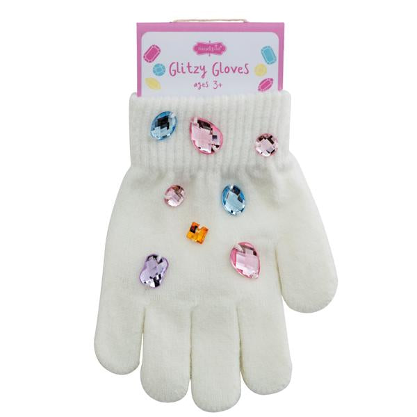 White Glitzy Gloves
