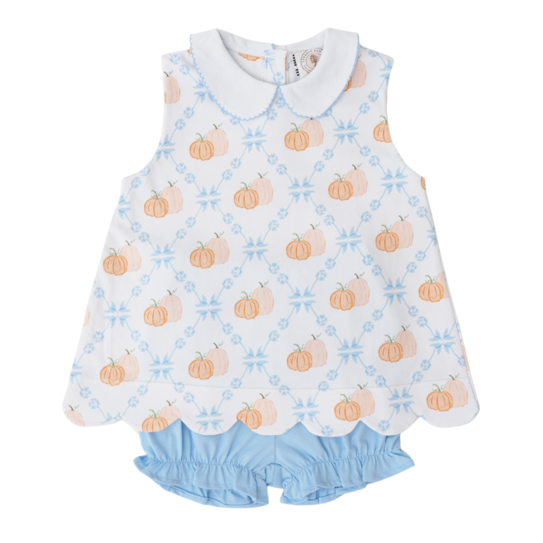 Charlotte Pumpkin Scalloped Bloomer Set