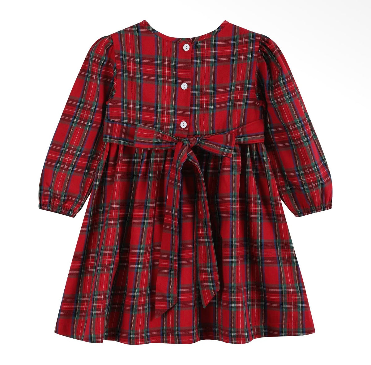 Red & Green Christmas Plaid Smocked Dress