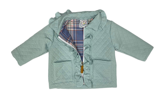 Turquoise Quilted Ruffle Rudy Jacket