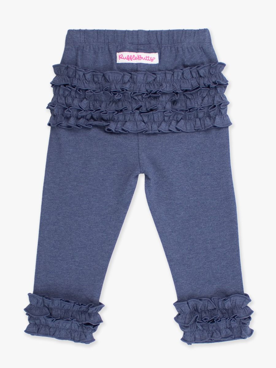 Faux Denim Leggings- Ruffled Rear + Ankle