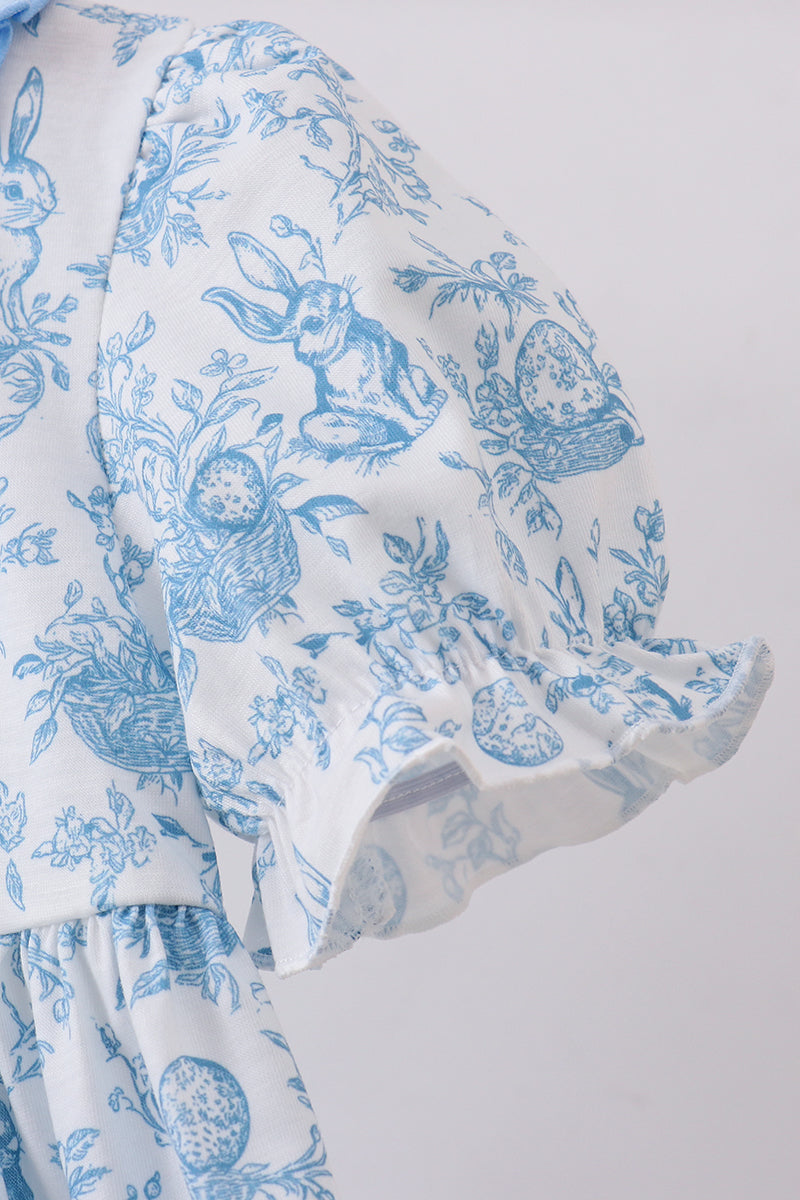 Evelyn Blue Bunny Ruffle Dress