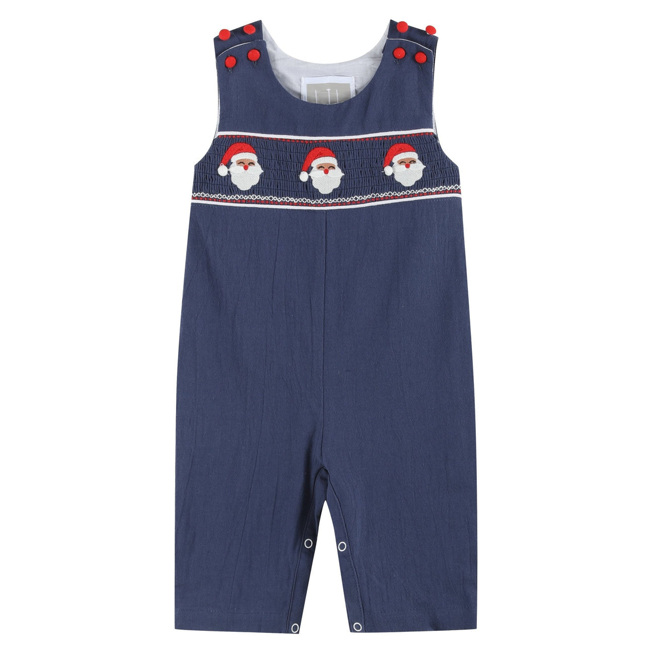 Navy Blue Santa Smocked JonJon