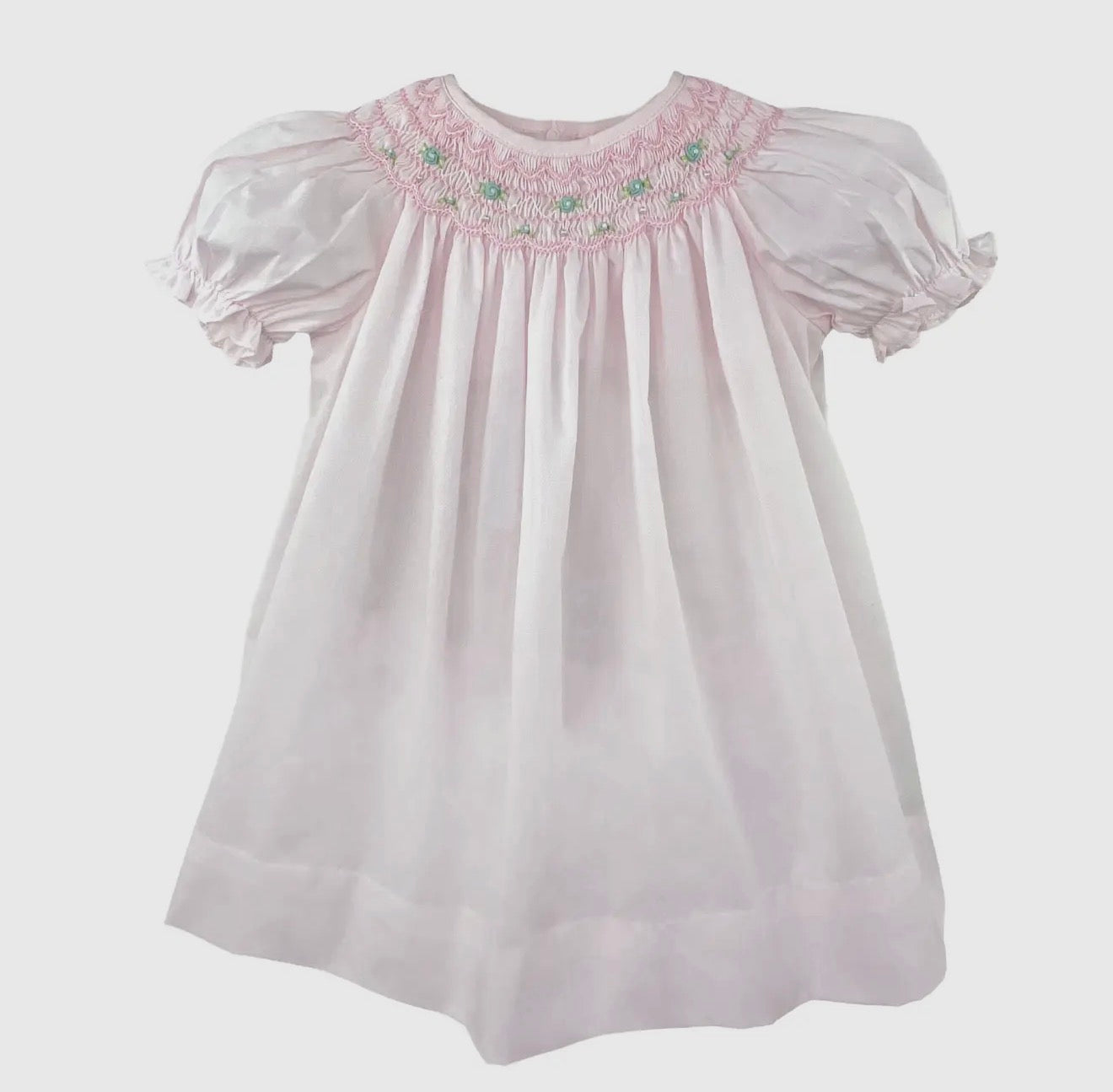 Rosie Bishop Scalloped Pink Smocked Dress