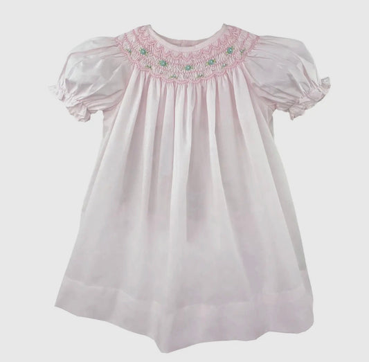 Rosie Bishop Scalloped Pink Smocked Dress