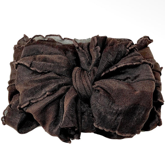 Brown Ruffled Headband