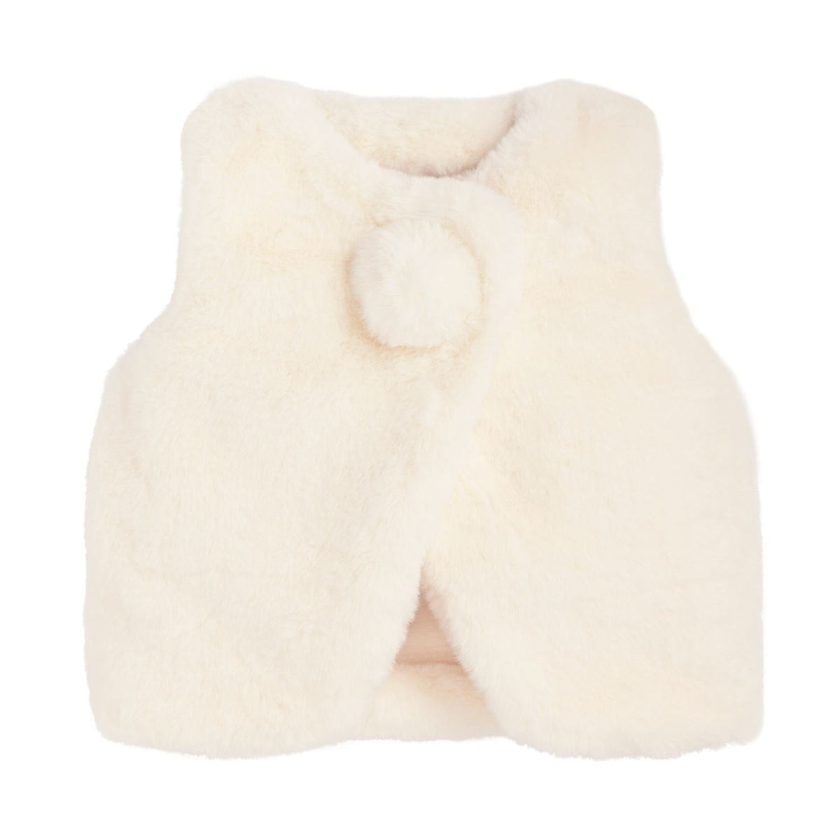 Ivory Snap Front Fur Vest