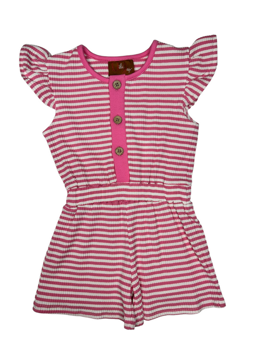 Lily Pink Stripe Romper