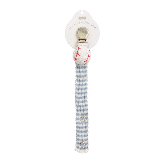Baseball Crochet Paci Clip