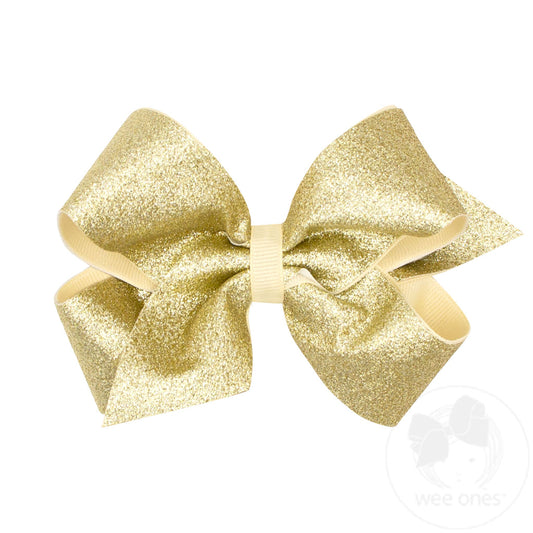 Medium Glitter Vinyl with Grosgrain Underlay Hair Bow