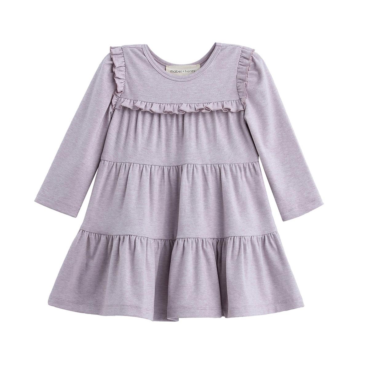 Maggie LS Ruffle Yoke Tiered Dress