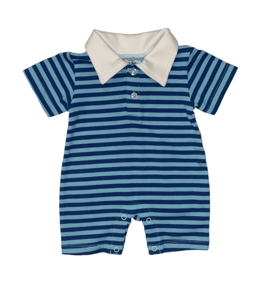 Blue Stripe Collared Shortall