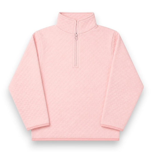 Maisie Light Pink 1/4 Zip Quilted Pullover