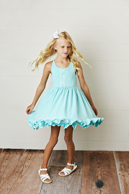 Mint Dottie Twirl Dress