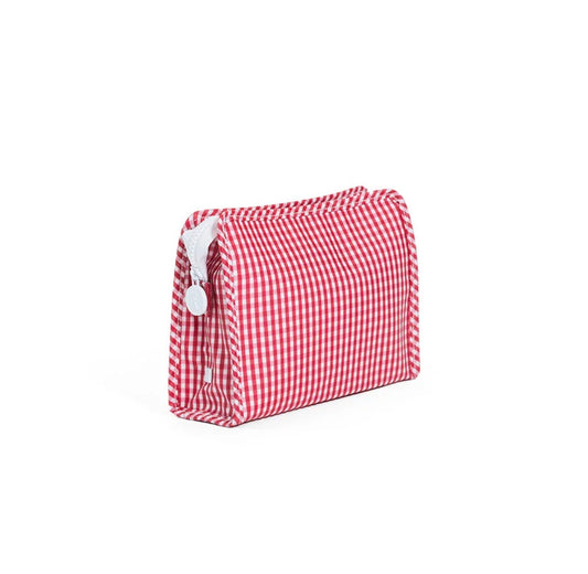 Roadie Medium Zip Pouch- Red Gingham by TRVL Design