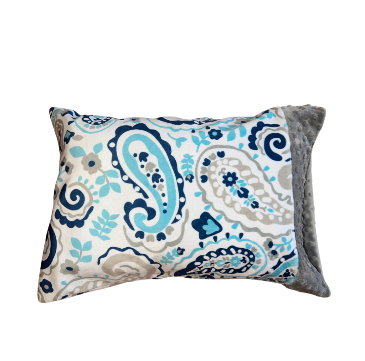 Whimsical Blue Minky Pillow