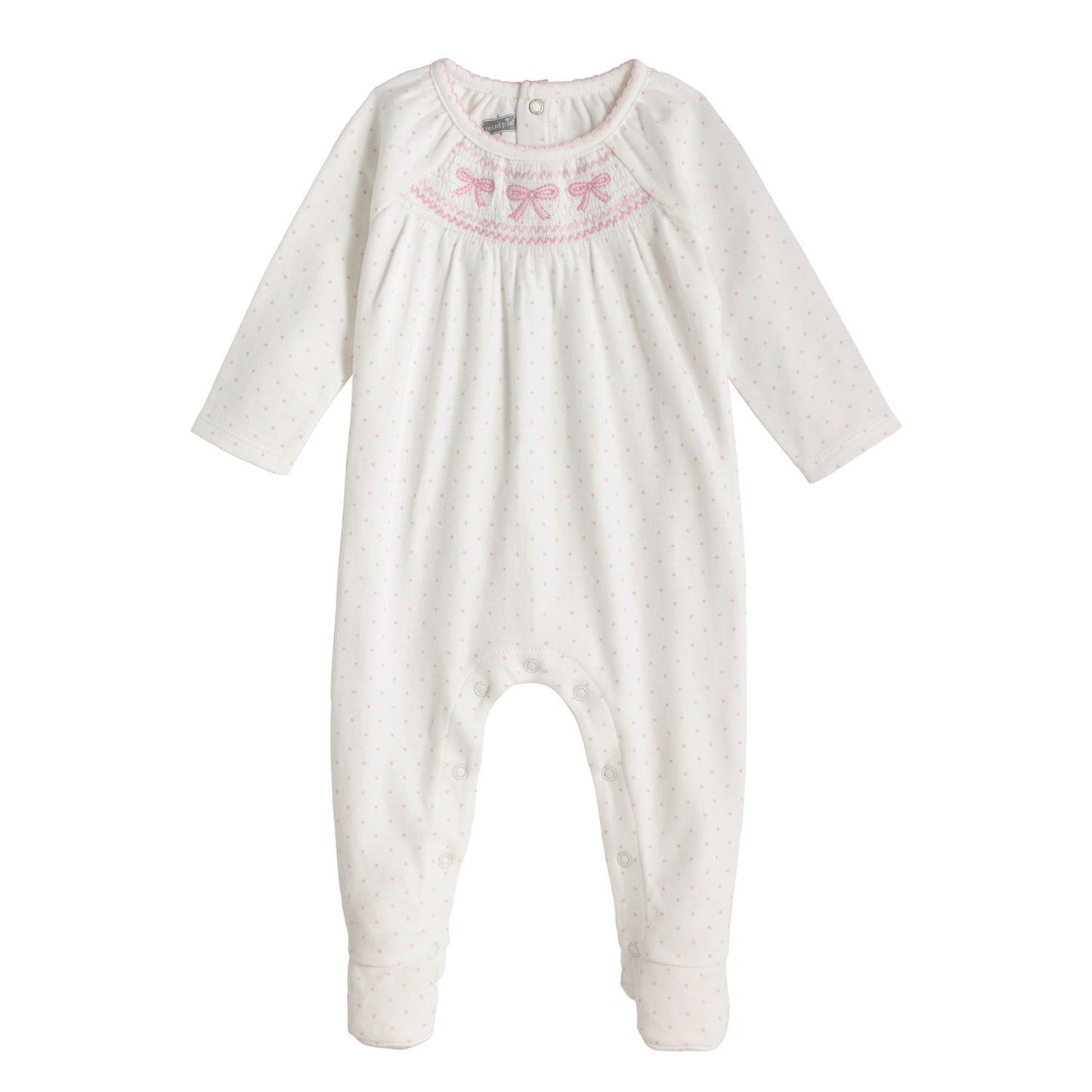Pink Bow Bliss Smocked Sleeper