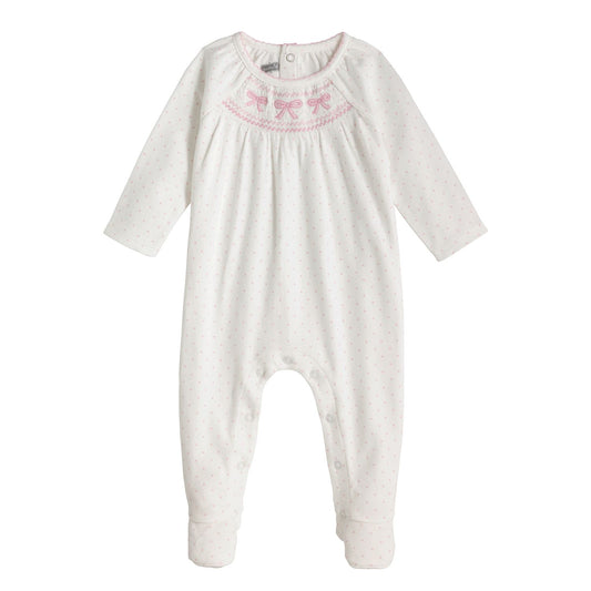 Pink Bow Bliss Smocked Sleeper
