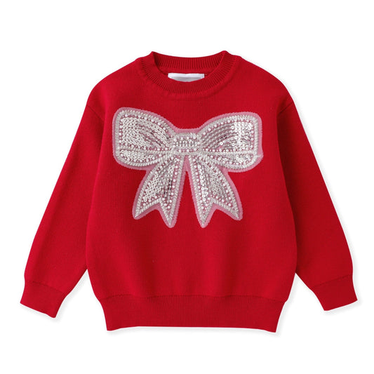 Red Sweater w/ Glitter Bow