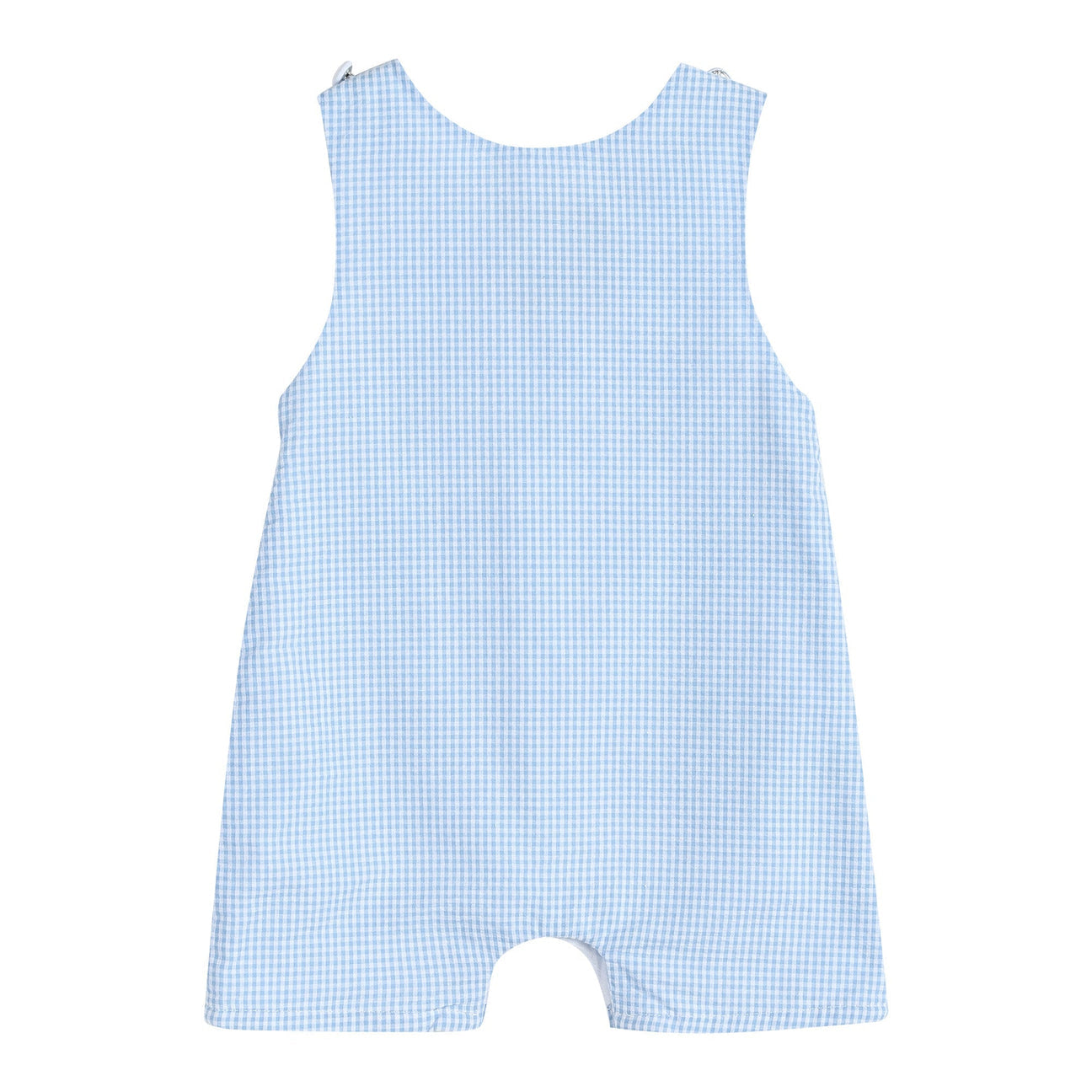 Blue Gingham Easter Bunny Smocked Shortalls