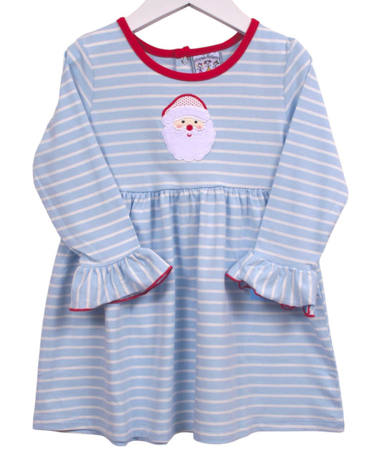 Blue Stripe Santa Appliqué Dress