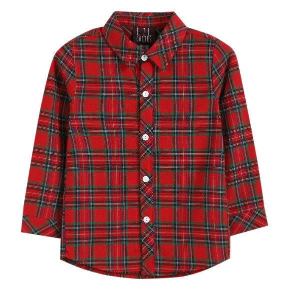 Christmas Tartan Button Up