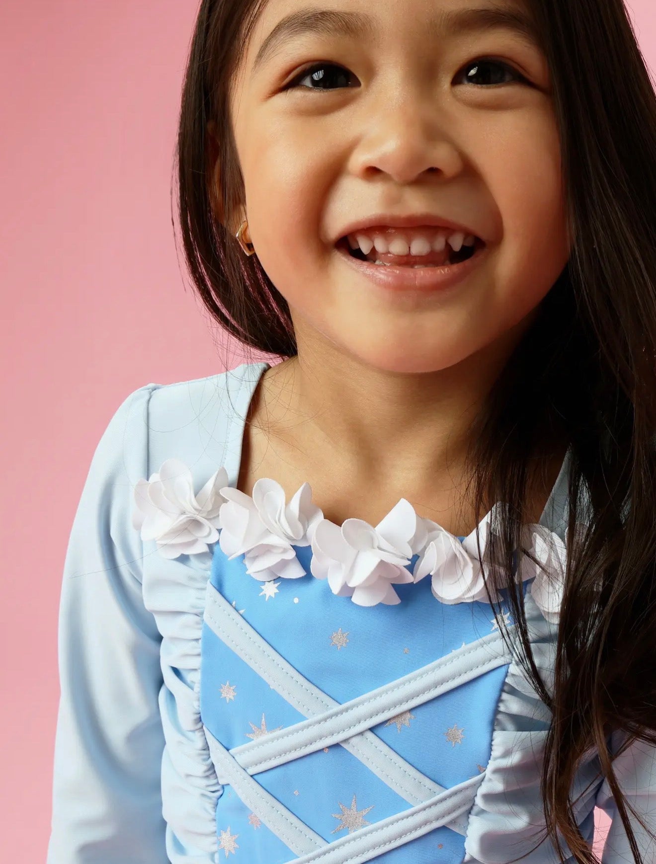 Crystal Blue Princess LS Rash Guard 2-Piece Swimsuit
