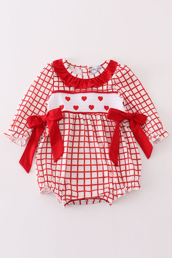 Heart Smocked Bubble w/bows