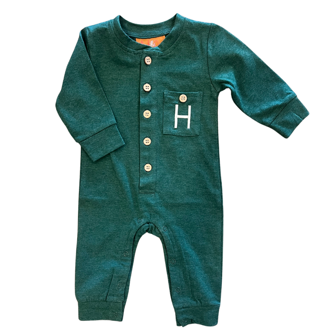 Landon Forest Green Romper