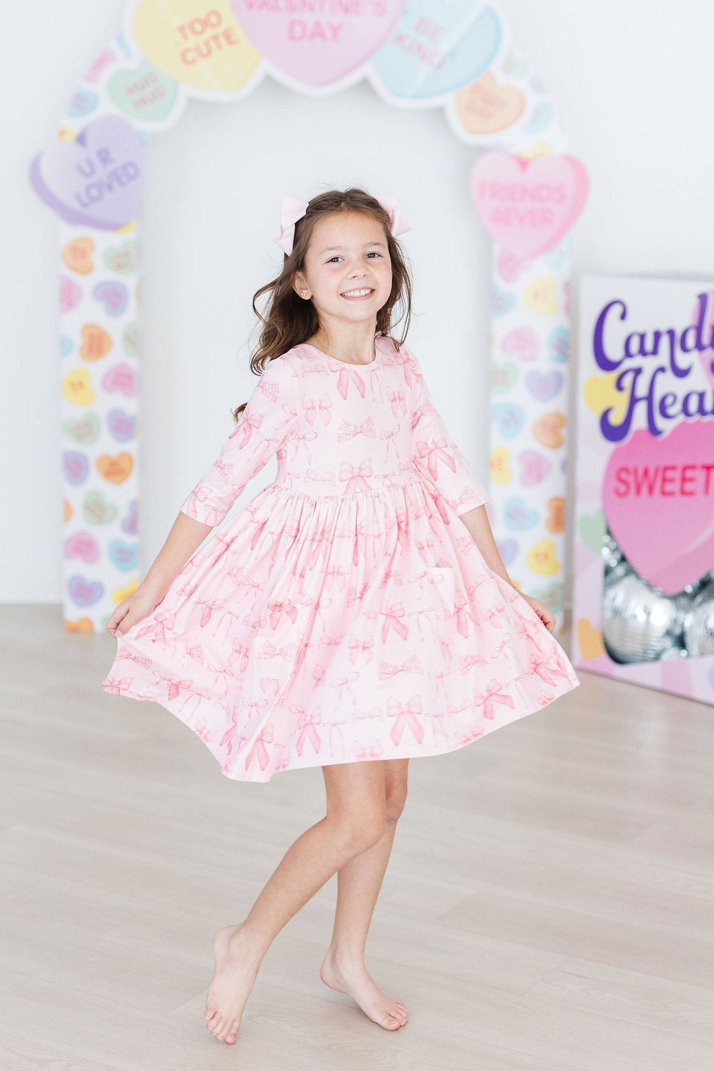 Blushing Bows Twirl Dress