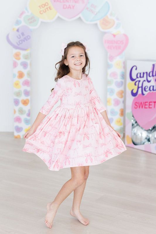 Blushing Bows Twirl Dress